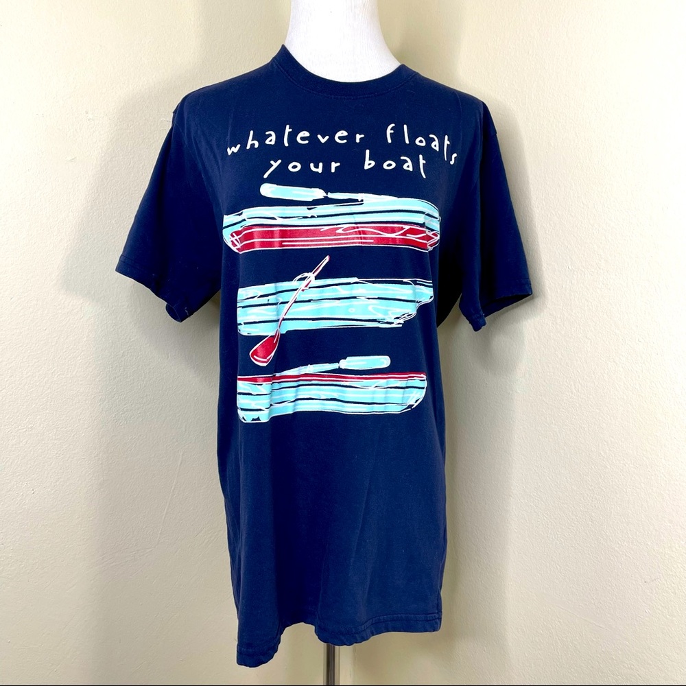 Grey Whale Outfitters Whatever Floats Your Boat Graphic T Shirt Sz M
